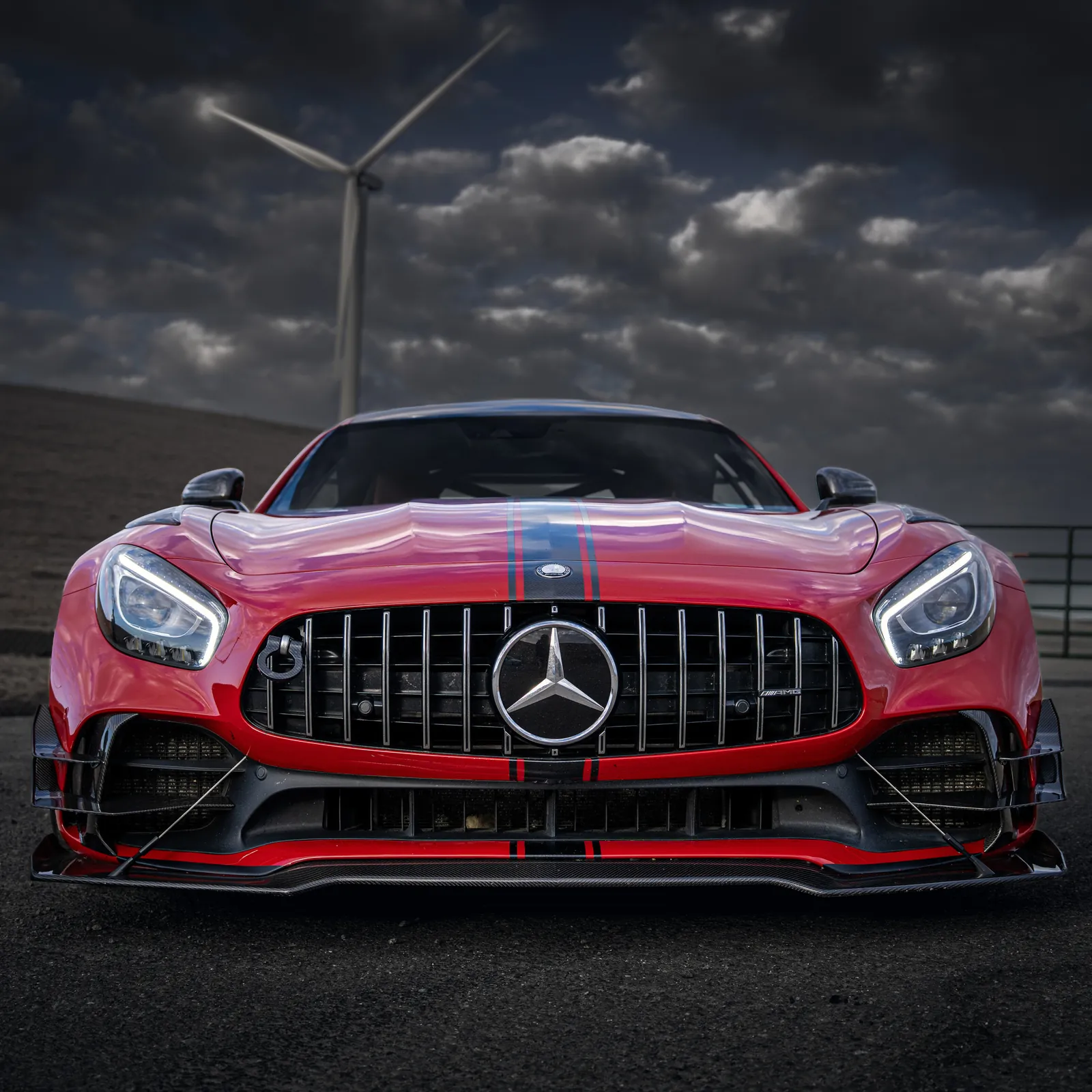 Mercedes-AMG GT R head-on with its Panamericana grille