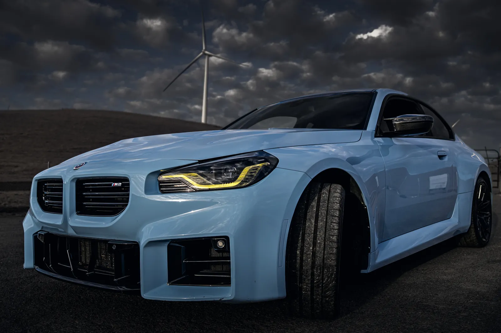 BMW M2 front corner from ground level
